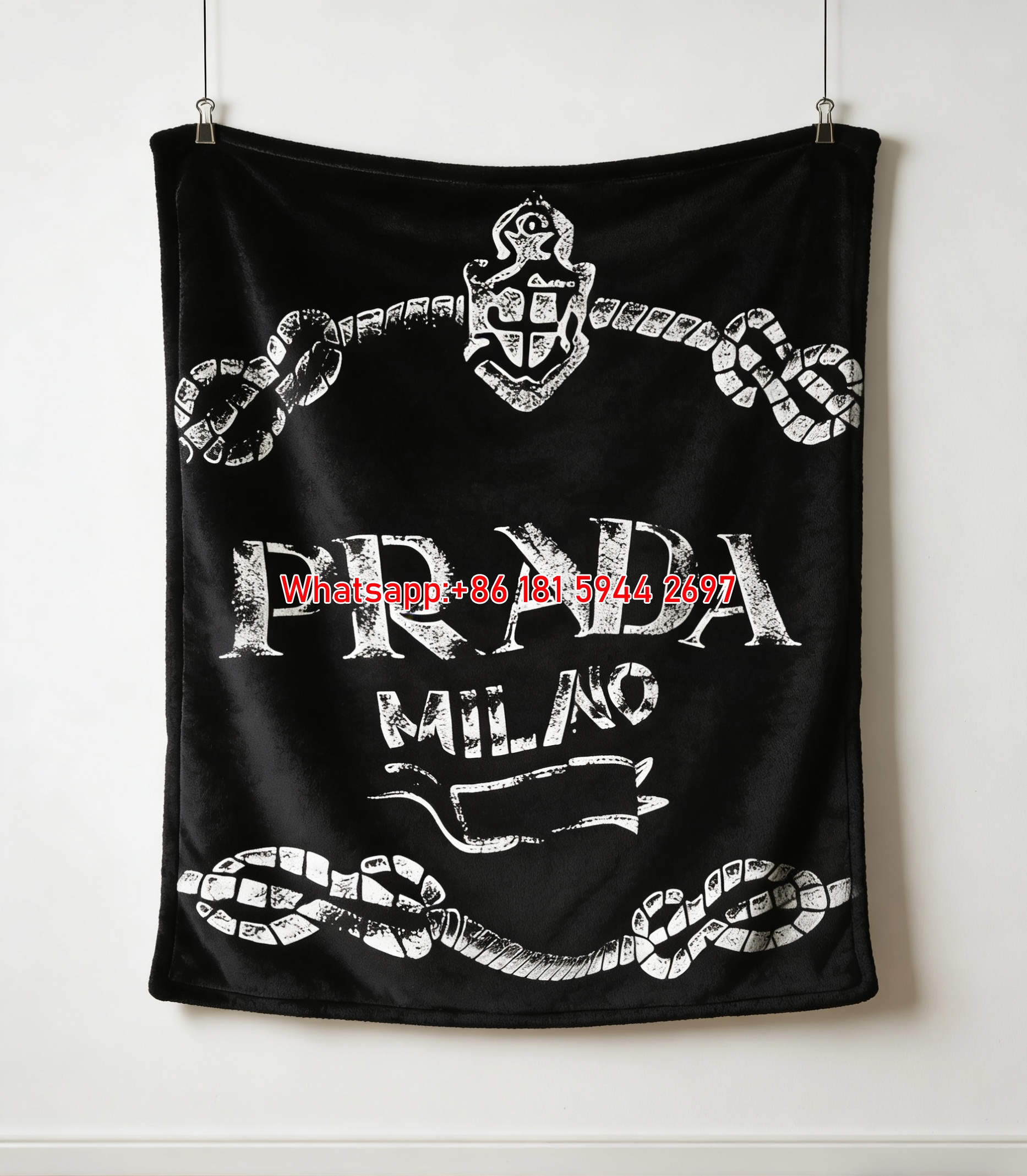 Prada Purple Gradient Diagonal Line Print Flannel Throw Blanket IMG_2743